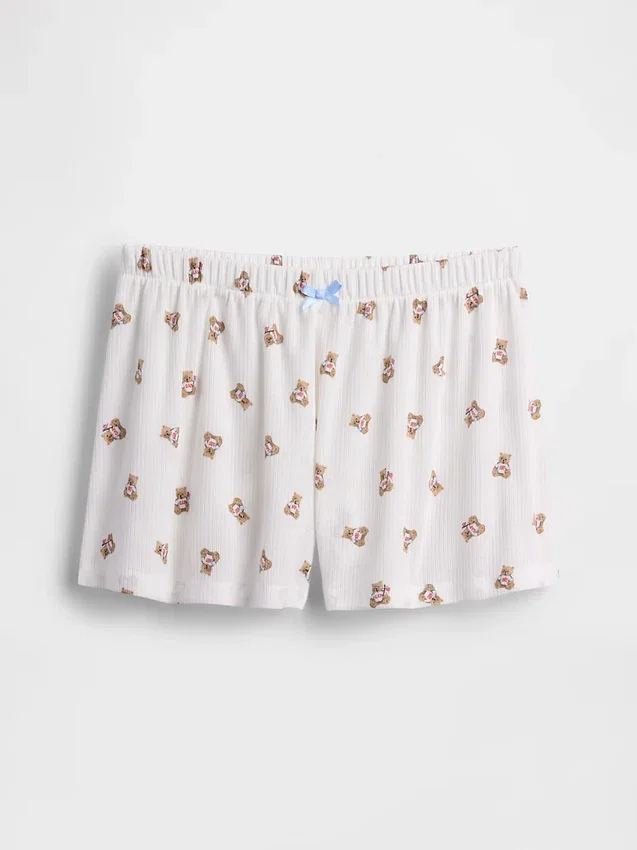 Kinder-Pyjama-Shorts aus recyceltem Rippstrick