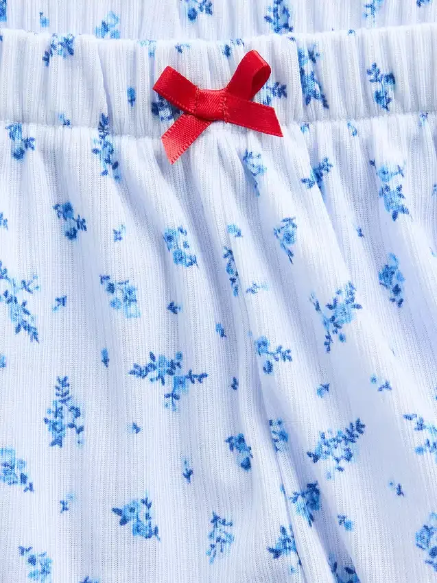 Kinder-Pyjama-Shorts aus recyceltem Rippstrick