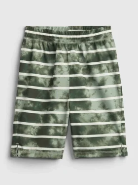 Kinder-Pyjama-Shorts aus recyceltem Stoff mit Tie-Dye-Streifen