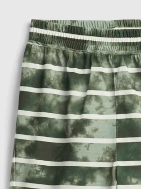 Kinder-Pyjama-Shorts aus recyceltem Stoff mit Tie-Dye-Streifen