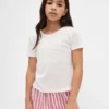 Kinder-Pyjama-T-Shirt aus recyceltem Pointelle-Stoff