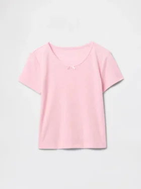 Kinder-Pyjama-T-Shirt aus recyceltem Pointelle-Stoff