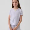 Kinder-Pyjama-T-Shirt aus recyceltem Pointelle-Stoff