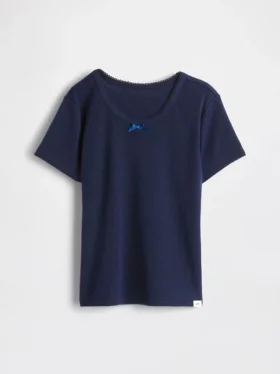 Kinder-Pyjama-T-Shirt aus recyceltem Pointelle-Stoff