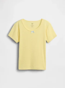 Kinder-Pyjama-T-Shirt aus recyceltem Pointelle-Stoff