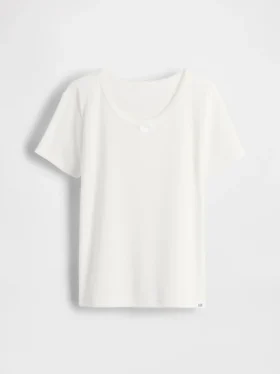 Kinder-Pyjama-T-Shirt aus recyceltem Pointelle-Stoff