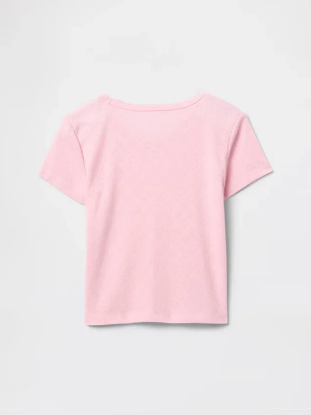 Kinder-Pyjama-T-Shirt aus recyceltem Pointelle-Stoff