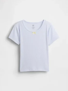 Kinder-Pyjama-T-Shirt aus recyceltem Pointelle-Stoff