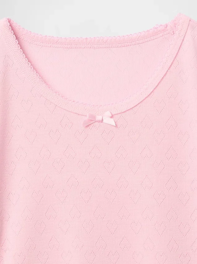 Kinder-Pyjama-T-Shirt aus recyceltem Pointelle-Stoff