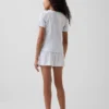 Kinder-Pyjama-T-Shirt aus recyceltem Pointelle-Stoff