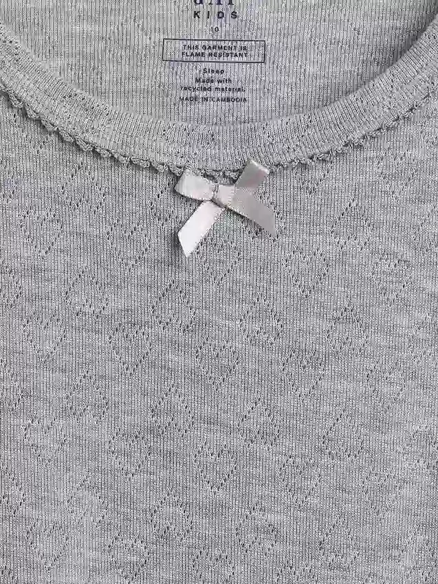 Kinder-Pyjama-T-Shirt aus recyceltem Pointelle-Stoff