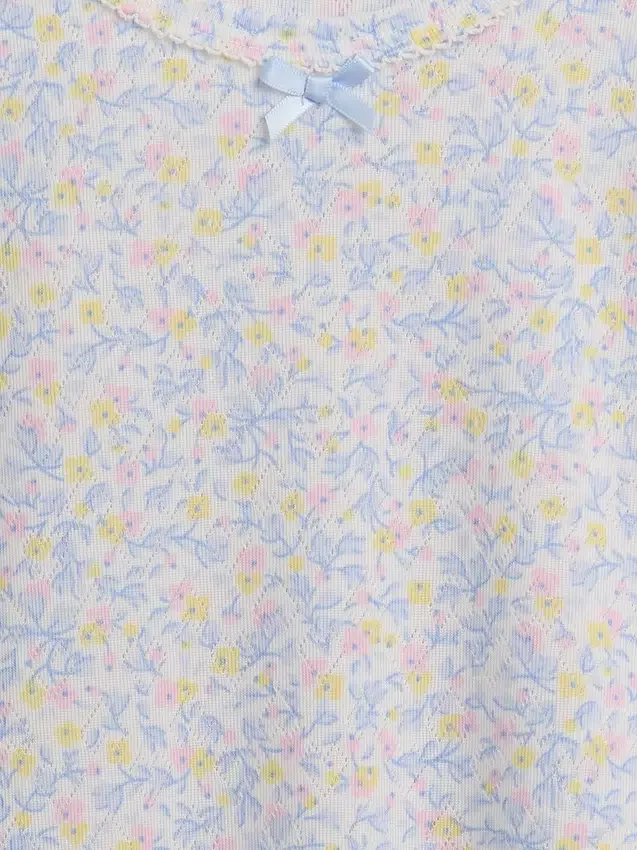 Kinder-Pyjama-T-Shirt aus recyceltem Pointelle-Stoff