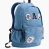 Kinder-Rucksack aus Denim mit Logo-Aufnähern