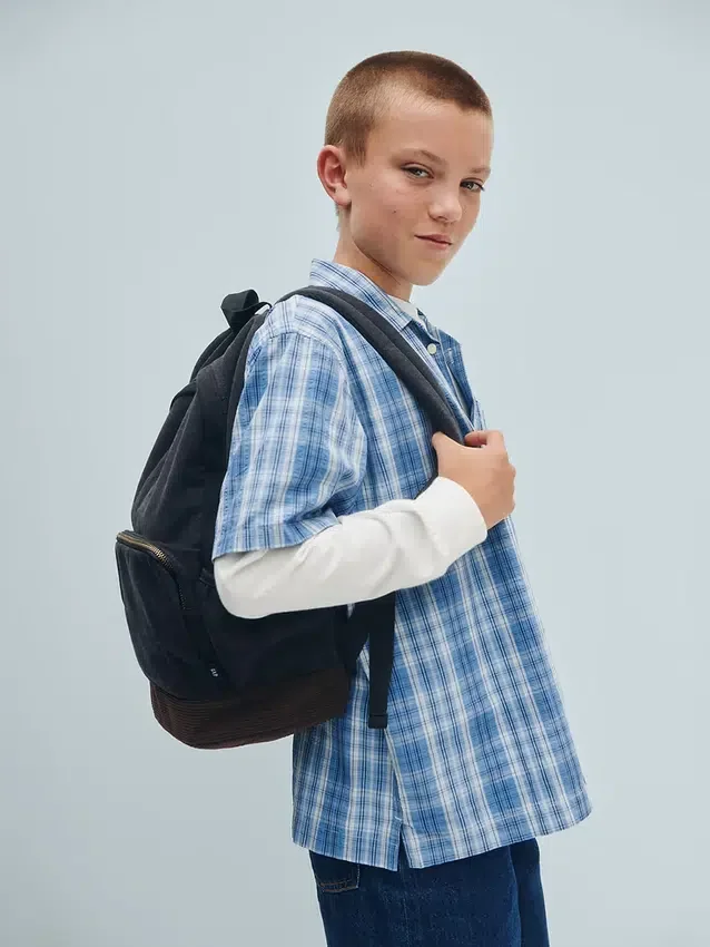 Kinder-Rucksack aus Denim und Cord