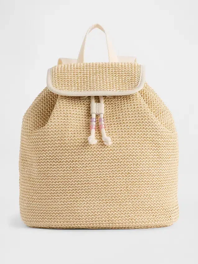 Kinder-Rucksack aus schimmerndem Stroh