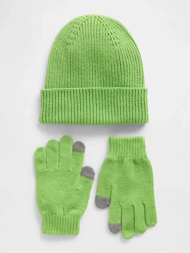 Kinder-Set aus Mütze und Handschuhen
