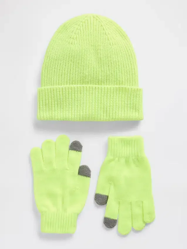Kinder-Set aus Mütze und Handschuhen