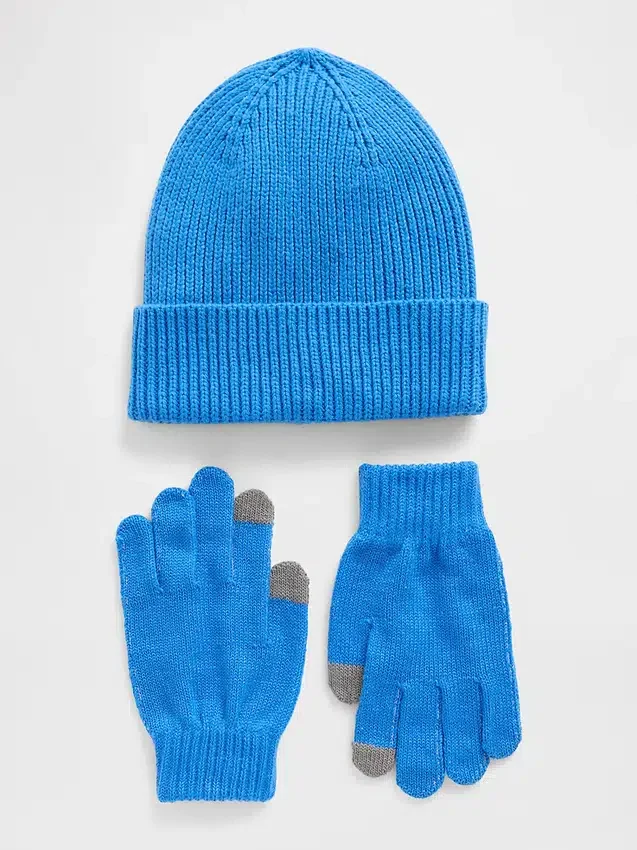 Kinder-Set aus Mütze und Handschuhen