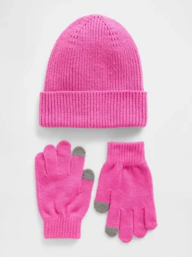 Kinder-Set aus Mütze und Handschuhen