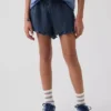 Kinder-Shorts aus Baumwollgaze-Denim mit Rüschen
