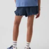 Kinder-Shorts aus Baumwollgaze-Denim mit Rüschen