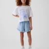 Kinder-Shorts aus Baumwollgaze mit Rüschen