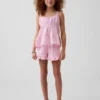 Kinder-Shorts aus Baumwollgaze mit Rüschen