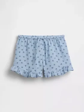 Kinder-Shorts aus Baumwollgaze mit Rüschen