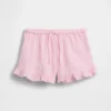 Kinder-Shorts aus Baumwollgaze mit Rüschen