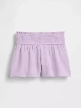 Kinder-Shorts aus Baumwollgaze mit Schmetterlingssaum