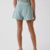 Kinder-Shorts aus Baumwollgaze mit Schmetterlingssaum