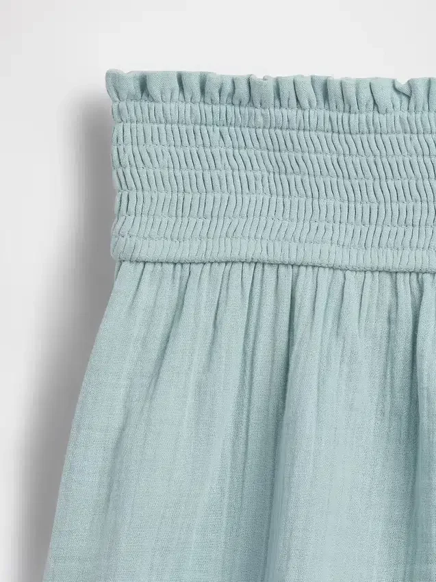 Kinder-Shorts aus Baumwollgaze mit Schmetterlingssaum