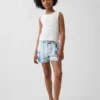 Kinder-Shorts aus Denim mit hoher Leibhöhe und Tie-Dye-Optik