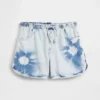 Kinder-Shorts aus Denim mit hoher Leibhöhe und Tie-Dye-Optik