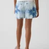 Kinder-Shorts aus Denim mit hoher Leibhöhe und Tie-Dye-Optik