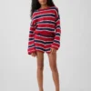 Kinder-Shorts aus Häkelstoff mit Streifenmuster