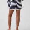 Kinder-Shorts aus Häkelstoff mit Streifenmuster