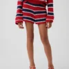Kinder-Shorts aus Häkelstoff mit Streifenmuster