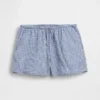 Kinder-Shorts aus Leinen-Baumwolle mit Gingham-Muster
