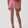 Kinder-Shorts aus Leinen-Baumwolle mit Gingham-Muster