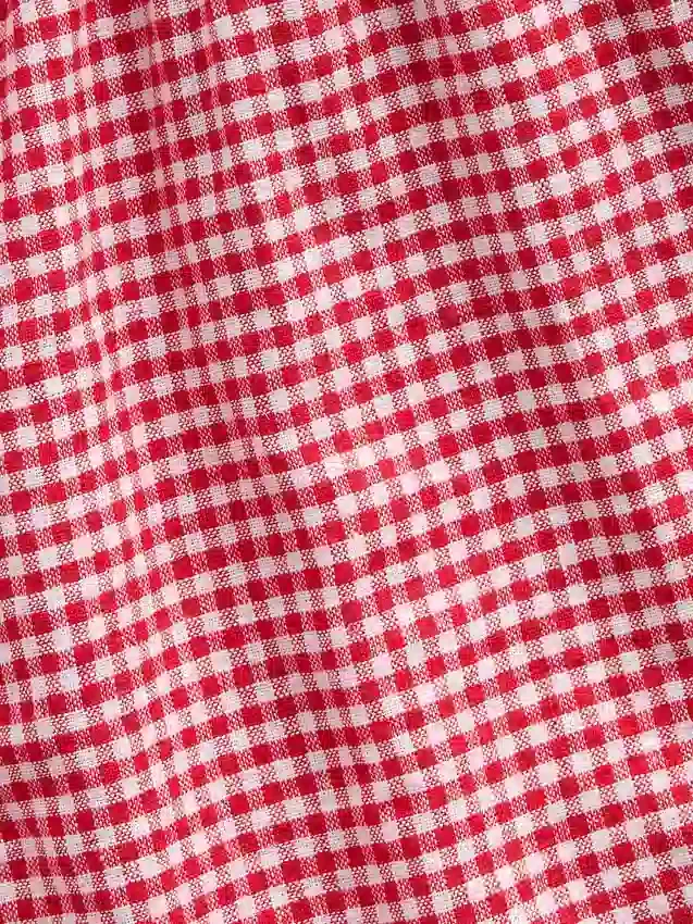 Kinder-Shorts aus Leinen-Baumwolle mit Gingham-Muster