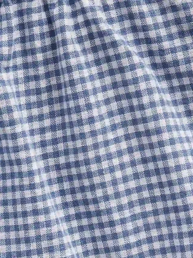 Kinder-Shorts aus Leinen-Baumwolle mit Gingham-Muster