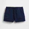 Kinder-Shorts aus Leinen-Baumwolle mit Spitzenbesatz