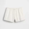 Kinder-Shorts aus Leinen-Baumwolle mit Spitzenbesatz