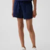 Kinder-Shorts aus Leinen-Baumwolle mit Spitzenbesatz