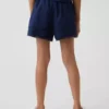 Kinder-Shorts aus Leinen-Baumwolle mit Spitzenbesatz