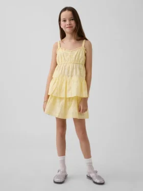 Kinder-Skort mit Lochstickerei und Umschlag
