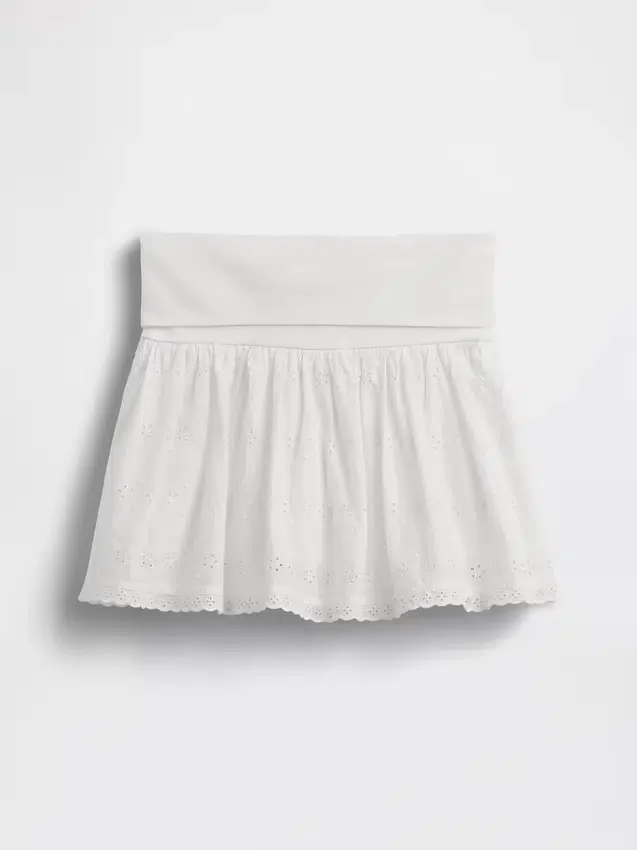 Kinder-Skort mit Lochstickerei und Umschlag