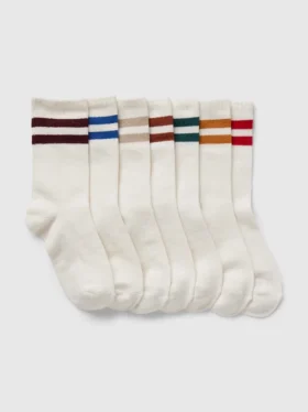 Kinder-Socken aus Bio-Baumwolle im Varsity-Stil (7er-Pack)