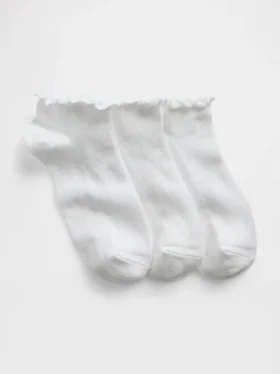 Kinder-Socken mit Rüschen (3er-Pack)